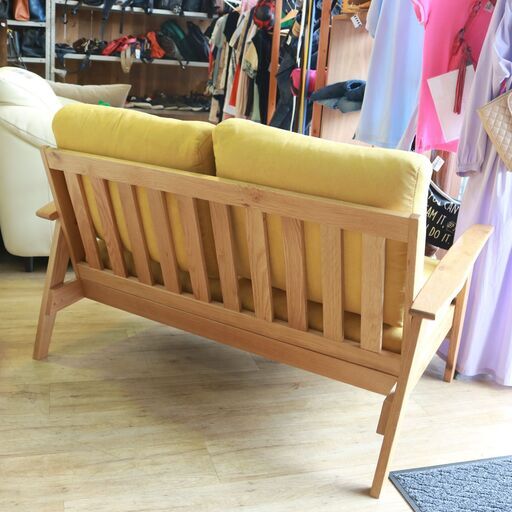 308)【美品】Bothy Chiffon Sofa 2P ボシー シフォンソファ 2人掛け ファブリック ホワイトオーク無垢材 参考価格113,300円