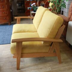 308)【美品】Bothy Chiffon Sofa 2P ボシー シフォンソファ 2人掛け ファブリック ホワイトオーク無垢材 参考価格113,300円 