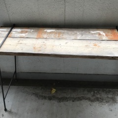 ビンテージ木材　鉄脚　テーブル　台　組み立て簡単