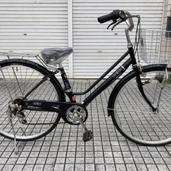 【ネット決済・配送可】【27インチ自転車】6段変速　LEDオート...