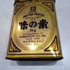 昭和レトロ　味の素１kg のゴールドのブリキ缶