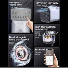 【新品】アウトドアエアコン、400Wキャンプエアコン、スマートリモコンおよびパネルコントロール、モバイルエアコン、排水不要のポータブルエアコン、トラックキャンピングカーテント旅行/Rvライフ用