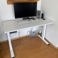 FLEXISPOT EF1W 電動昇降デスク 脚白（白天板付き）