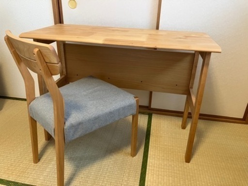 【美品】アルダー材　スリムデスク\u0026チェア　ニトリ　アルナス