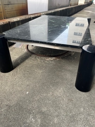 厚み2cmセンターテーブル おしゃれ リビングテーブル 黒　大理石柄 ローテーブル 130cm×80cm