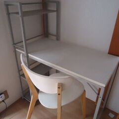 デスク＆チェアー　2点セット　机　椅子　セット　ホワイト　白　IKEA