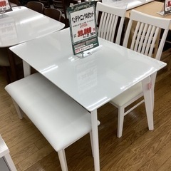 KI-22【新入荷 アウトレット】ベンチダイニング4点セット 白