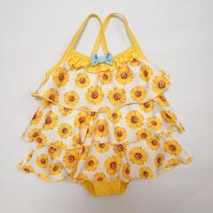 【80cm】ベビー 女の子 水着 フリル ひまわり 黄色 花柄 ...