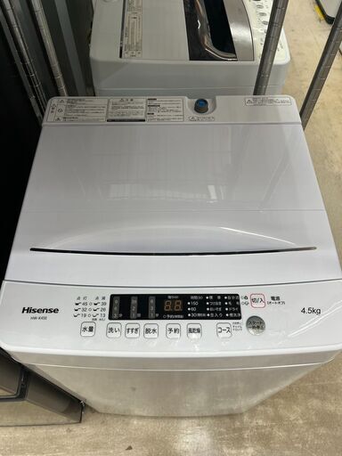 高年式Hisense 4.5kg洗濯機 ハイセンスHW-K45E 2022年式8796