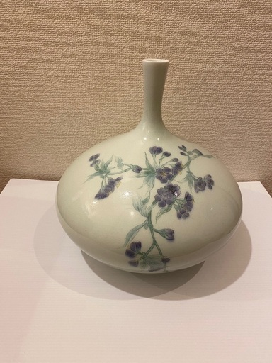 中尾恭純作　中仙窯　白磁　壷　花器 花瓶 美品 アンティーク　D-4