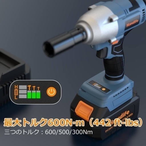 Handife インパクトレンチ 電動インパクトレンチ コードレス 20V 強力 正逆転