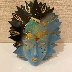 イタリア製　陶器　ベネチアンマスク　仮面　壁掛け　お土産　D-3
