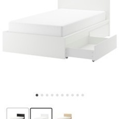【ネット決済】IKEA マルム　セミダブルフレーム　収納付き