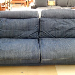 MUJI/無印良品 2.5シーターソファ ワイドアーム ヘッドレスト付き 綿