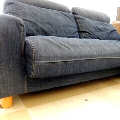 MUJI/無印良品 2.5シーターソファ ワイドアーム ヘッドレスト付き 綿