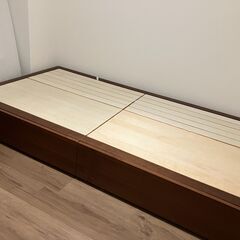 【無料】無印用品　収納ベッド シングル ウォールナット材