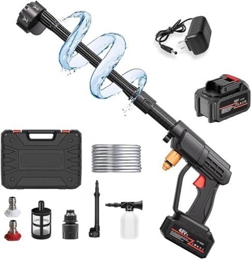 新品未使用✨バッテリー２つ付✨威力強化ver. 高圧洗浄機 コードレス 21V 6MPa