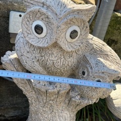 御影石 フクロウ 庭石 オブジェ 置物