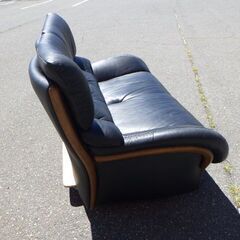カリモク Karimoku 2人掛けソファー 黒 レザー 1999年製 ￥27,280税込