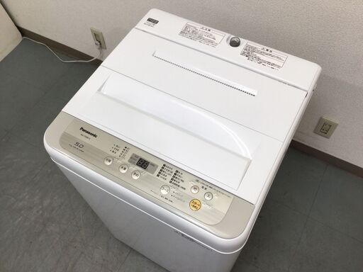 JT7462【Panasonic/パナソニック 5.0㎏洗濯機】美品 2019年製 NA-F50B12 家電 洗濯 全自動洗濯機 簡易乾燥付