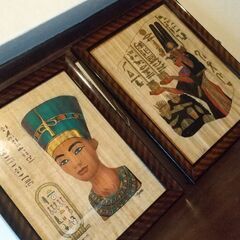 素敵！エジプトのパピルス画　2枚セット