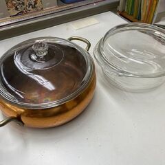 銅鍋＆ガラス鍋　24ｃｍ