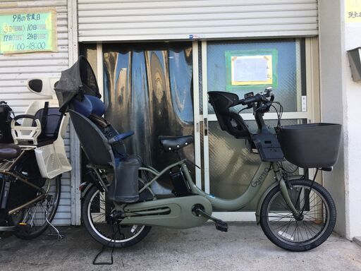 地域限定送料無料　パナソニック　ギュットクルームR　EX　ラクイック　三人乗り　16AH　緑系　パスバビー　ビッケ　神戸市　電動自転車