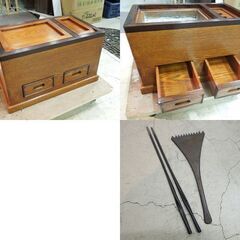 関東火鉢 角火鉢 手あぶり 古民具 囲炉裏 茶道具 五徳 火箸 灰ならし