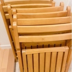 折り畳み　木製　椅子　折り畳みチェア6脚セット