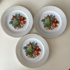 アンティーク　昭和レトロ　中皿皿　フルーツ　3枚