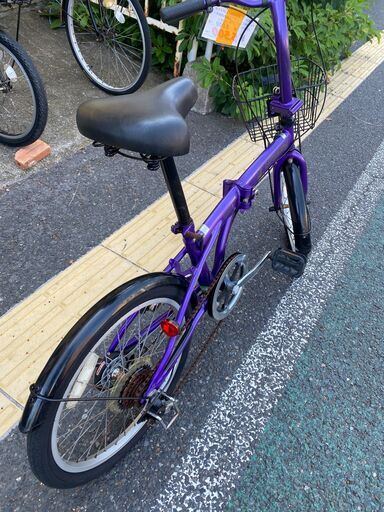 自転車 No.1005 折りたたみ自転車 20インチ 紫 6段切替 【リサイクル