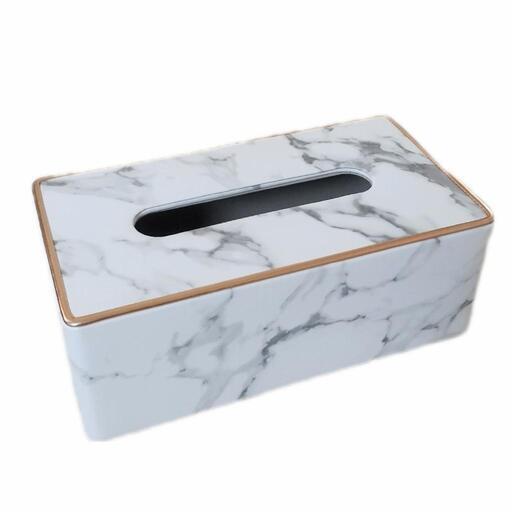【原価以下でお譲りします★新品】ティッシュケース ティッシュボックス 大理石柄 ゴールドフレーム PUレザー製 防水仕様 お手入れ簡単 マグネット開閉 おしゃれ ②