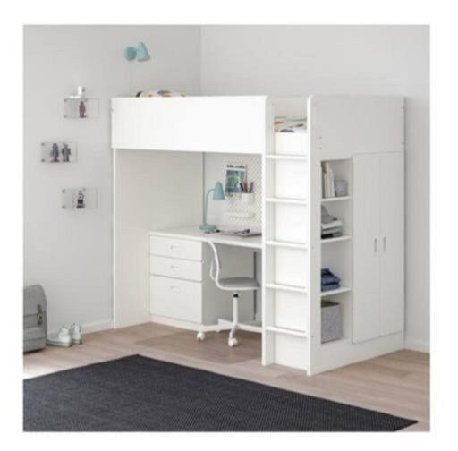 12日迄 IKEA イケア ロフトベッド システムベッド stuva ホワイト