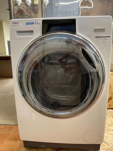 【北見市発】アクア AQUA ドラム式洗濯乾燥機 AQW-DX12M 2022年製 白 84L 配送不可 (E1949stnthY)