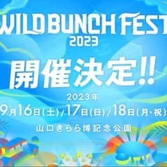 wild bunch fest.2023 9/17 2日目チケット×2