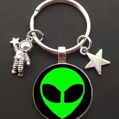 【ネット決済・配送可】新品・送料無料！宇宙人グレイ星UFO　キー...