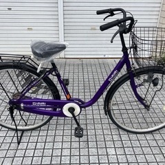 【ネット決済・配送可】【26インチ自転車】変速なし　前後タイヤ、...