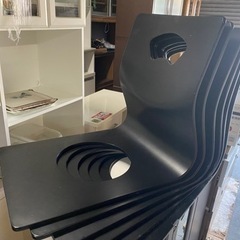 業務用 飲食店 座椅子 黒 木製 6脚セット