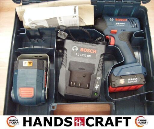 ボッシュ　BOSCH　GDR1440-L　インパクトドライバセット　本体/バッテリ14.4V一個/充電器/バッテリ式ライト/ケース付　中古品　【ハンズクラフト宜野湾店】