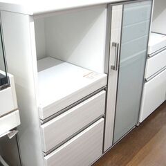 ニトリ キッチンカウンター 食器棚 白　１４３