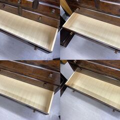 北海道民芸家具 6段チェスト 整理タンス 箪笥 収納 和家具 カバ材 札幌市手稲区