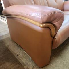 【愛品倶楽部柏店】浜本工芸 本革2人掛けリビングチェア L-2000