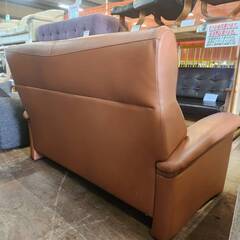 【愛品倶楽部柏店】浜本工芸 本革2人掛けリビングチェア L-2000