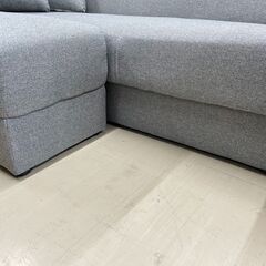 【ジモティ来店特価！！】3人掛けソファー　グレー　クッション＆オットマン付き　J-0923 ジモティ来店特価！！】3人掛けソファー グレー クッション