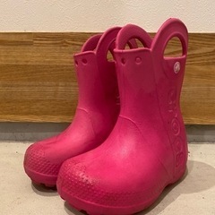 中古　クロックス　ピンク　長靴　約15センチ