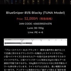 ヤマガブランクス　BlueSniper 81/6 Blacky (TUNA Model)美品