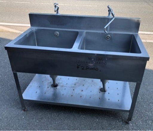 ⭐︎中古品　2槽シンク　1200×600×800mm   厨房用品⭐︎
