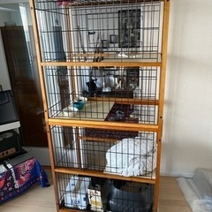 木製4段キャットケージ