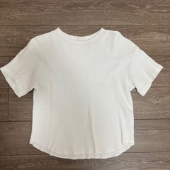 UNIQLO ワッフルクルーネックTシャツ　白　レディースXL