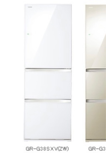 TOSHIBA 家族用375L 東芝ノンフロン冷凍冷蔵庫　GR-G38SXV(ZW)